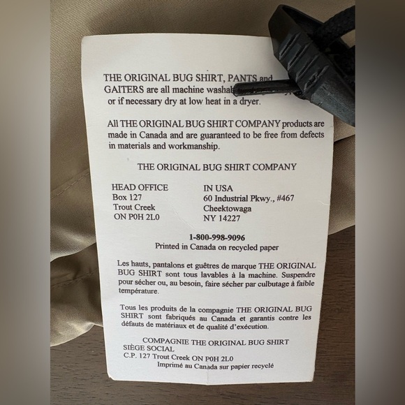 Original Bug Shirt Company Polyester Insect-Proof Shirt - Infants to Youths - Picture 4 of 5